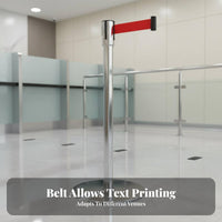 Heavy Duty U-Shaped Base Stanchion Sturdy Construction Queue Line Barrier Post Easy Assembly Stainless Steel Queue Post for Event Organizers, Business Owners, Venue Managers, Hotels, Airports, Retail Shop S, Museums