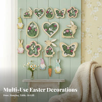 12 Pieces Easter Character decoration Set Assorted forms for Families, Homeowners