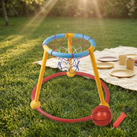 Freestanding Water Basketball Set with Pump Colorful Pool Basketball Hoop Portable for Family