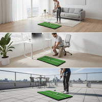 Golf Mat with Alignment Stripe Non-Slip Golf Hitting Mat for Beginners, Garage