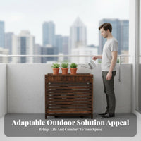 Decorative Louvered air conditioner Unit Cover Weather-Resistant Louvered Air Conditisingler Cover Weatherproof Plant Stand Multi-Functional for Garden aficionados, Apartment Dwellers, Property Managers, Balcony, Patio, Bair conditionerkyard, Yard