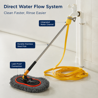 Water Fed Car Wash Brush 10m Hose Extendable Handle for Truck RV Boat Cleaning