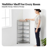 Space-Saving Multi-Tier Corner Shelf Sturdy Construction Multi-Tier Triangular Stand Easy Assembly Storage Rack Solid Shelves for Homeowners, Students, Office Workers, Bathroom, Kitchen, Bedroom, Living Room