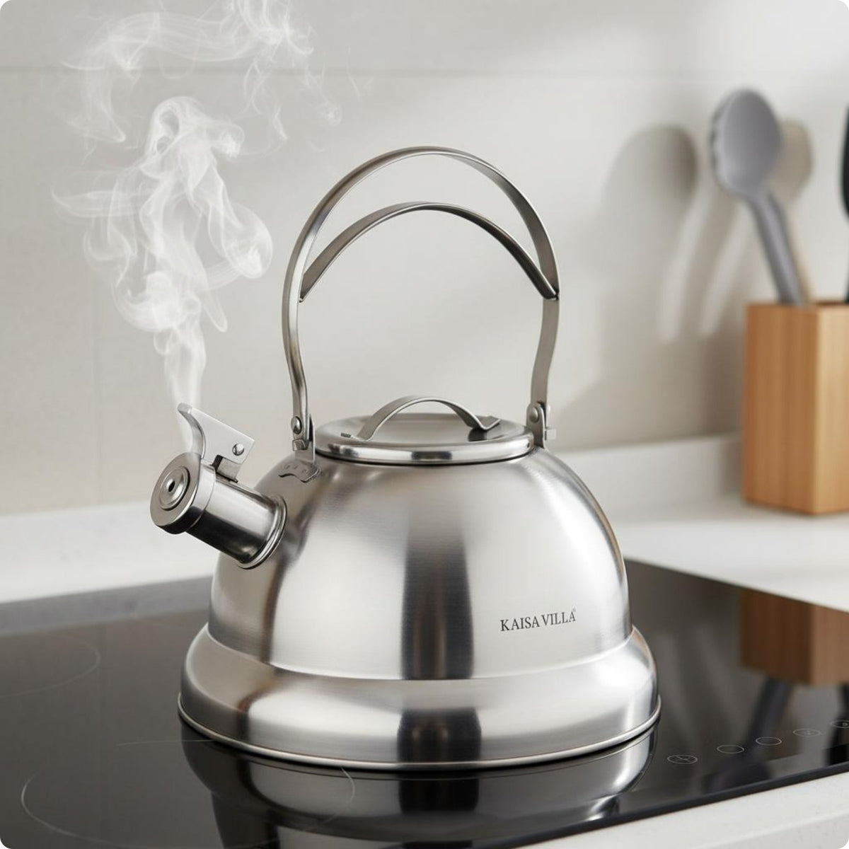 Stovetop Whistling Kettle Compatible with Induction Kitchenware Rust Resistant