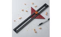Engraved Measurements Adjustable Scribing Ruler Locking Knob Triangular Marking Ruler Portable
