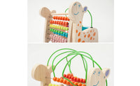 Wooden Abacus with Beads Colorful Wooden Counting Frame with Beads Bead Frame Hands-on Educational Toy Traditional