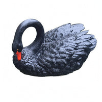 Feather Texture Floating Swan Ornament Realistic Floating Swan Statue Lifelike Animal Sculpture Weather Resistant for Courtyard