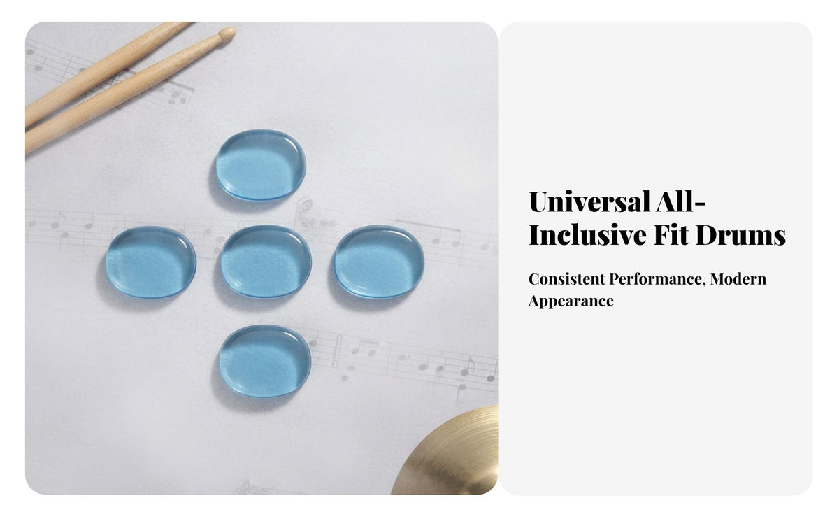 6 Pieces Drum Mute Pads Reusable Overtone Control Gel Pads Strong Adhesion Silicone for Drummers, Beginners, Practice