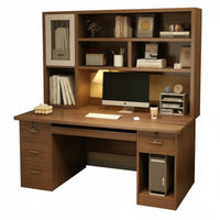 Study Desk Computer Desk Bookshelf Hutch Workstation Manufactured Wood Spacious Desktop Suitable for Students Dorm Room Bedroom Small Space