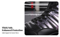 High-Tall Boxing Shoes Thick Sole men's Boxing Shoes Ankle Support Fighting Arts Training Sneakers for Wrestlers, Fighters, Gym, Competition