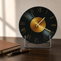 Retro Vinyl Record Desktop Clock Ornament for Home and Office Decor