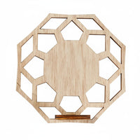 Natural Wood Frame Wall Mount Test Tube Planter Minimalist Design Hydroponic Cuttings Planter Easy to Clean Hanging Hydroponic Vase Hollow-Carved Pattern for Bedroom, Entryway