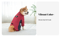 Warm Four-Legged Dog Jumpsuit Color-Block Design Four-Legged Dog Pajamas Reduces Shedding for Large Dogs, Outdoor Walks, Walking, Sleeping
