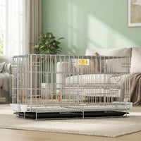 Pigeon and Breeding Cage for Small Birds, Foldable Double-Layer Galvanized Iron Pairing Cage, Multi-Tier Stackable Portable Home Use Cage with Trays