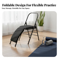 Foldable Iyengar Mind-Body Practice Chair Heavy Duty Folding Mind-Body Practice Chair Portable Space-Saving for Beginners, Seniors, Home Gym