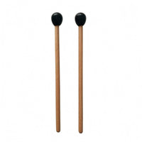 Matching Pair Mallet Drum Mallets Black Head Mallet Drum Mallet Natural Wood Wooden Mallet Slender Shaft for Hand Drums