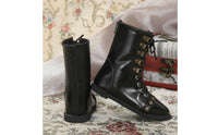 Dark Low-Cut Doll Boots Handmade Doll Boots Fine Details Miniature Footwear