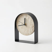 Freestanding Desktop Clock Ornament Sculptural Clock with Standing Base Analog Sophisticated for Shelf, Office, Study