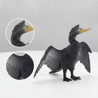Cormorant Figurine Small Bird Figurine Bird Figure Compact Toy Sculpted for Collectors, Display Cabinet, Shelf