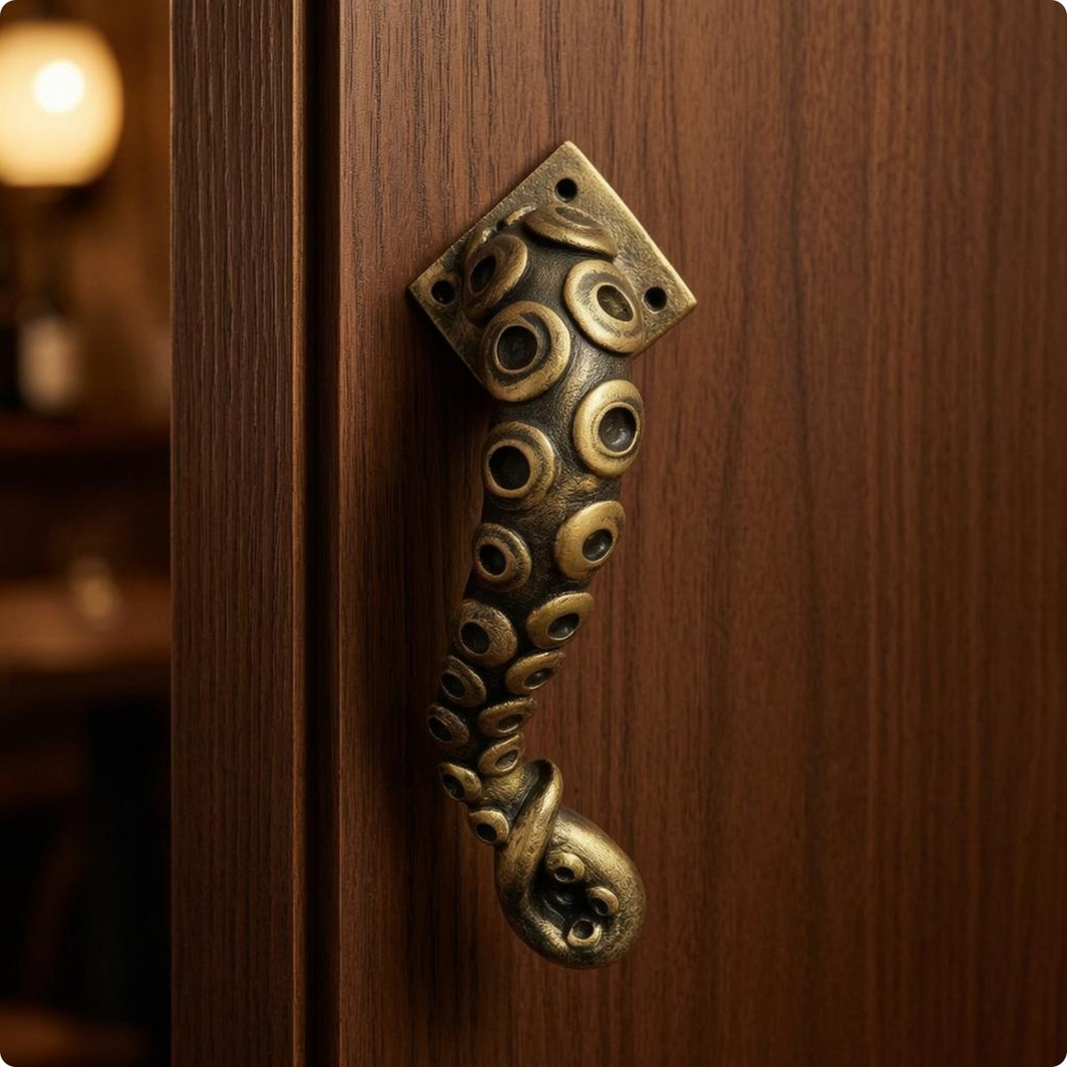 Resin Tentacled Creature Handle Sculptural Steampunk Door Handle Looped End