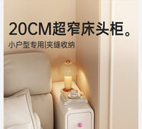 超窄床头柜实木小型床边夹缝置物柜极窄家用卧室20公分宽迷你窄柜 三抽款-奶油白-实木抽屉【稳固升级 品牌保障】 20x40x58cm