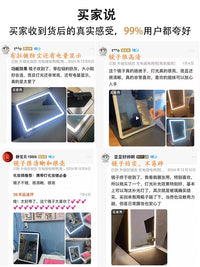 手提led圆化妆镜折叠便携带灯化妆师跟妆镜子便携式镜补光灯带 拉链皮套款10000毫安续航5-10小时左右