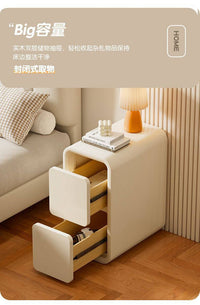实木床头柜简约现代卧室奶油风小型2025新款窄家用轻奢迷你高级感 奶油色【特级落叶松多层实木框架+实木抽屉 】 整装（无需安装开箱即用）