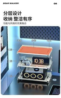 新款台面电竞房桌面折叠置物架家用手办电脑咖啡杯网红多层收纳架