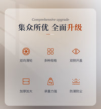床底收纳箱家用扁平带轮抽屉式衣服被子收纳盒床下塑料储物整理箱 蓝透【100*52*25】一米固定卡扣款