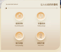 被子收纳箱家用大容量超大加厚塑料换季衣物整理箱折叠带轮储物柜 橘色透门【可折叠/带滑轮】