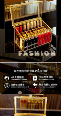 口红收纳盒桌面多格装化妆品的盒子带盖网红欧式小奢华唇釉架子