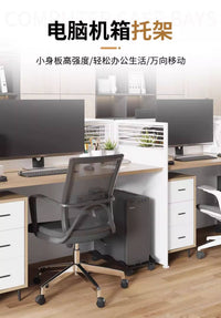 电脑主机托架可移动机箱支架底座带家用台式办公室滑轮置物架托盘 伸缩款-加厚白【1.5mm精选冷轧钢】万向轮刹车款