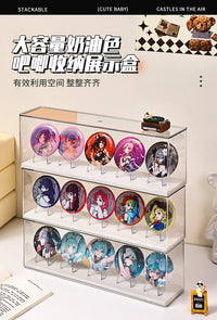 吧唧展示架金属徽章谷子纪念币展示柜透明防尘勋章金牌奖牌收纳盒