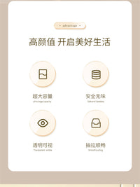 透明化妆品收纳盒桌面抽屉式梳妆台放口红整理置物柜架卧室化妆盒 ✍小号三层✍卓越白『23*17*27cm』✌细腻工序✪立省5.6元