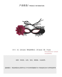 黑色花朵半脸面具女生眼罩蕾丝面罩cos晚会假面舞会装扮万圣节女