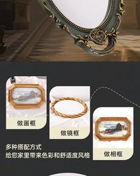 Vintage Resin Photo Frame, Oval Ornate Border for Wall or Desk Display, European Themed Home Decoration Piece