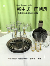 跨境现货不锈钢水杯收纳架多用途玻璃杯倒挂沥水带接水盘杯架厂家