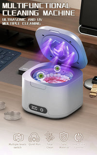 Ultrasonic Jewelry Cleaner for Dentures, Jewelry, Watch Bands - Mini Portable Home Use, US Plug