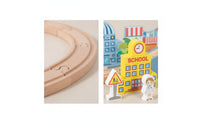 90 Pieces Wooden Train Set Diy Wooden Railway Set Toy Train Track with Accessories Non Playset BPA-Safe for Children, Playroom