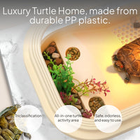 Turtle Habitat Tank with Basking Platform and Filter
