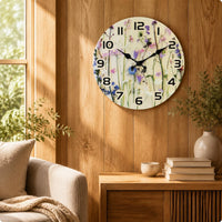 Wood Grain Wall Clock Battery Powered Vintage Wall Clock Easy to Read