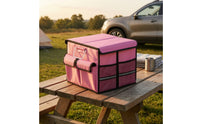 Compact Car Trunk Storage Box Easy to Clean Trunk Storage Organizer with Lid Spacious Foldable Cargo Box Universal for Road Trips