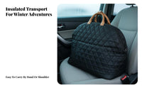 Warm Soft-Sided Pet Travel Carrier Large Capacity Soft Sided Pet Tote 2-in-1 Design for Cat Owners, Travelers, Outings, Road Trips, Backseat