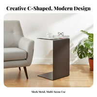 Minimalist Design C-Shaped Stand Movable C-Shaped over-Couch Table Space-Saving Household Furniture Multipurpose for Apartment Dwellers, Home Office Workers, Interior Designers, Living Room, Bedroom, Small Areas