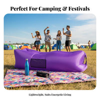 Wind-Inflated Lounger Portable Wind-Filled Recliner Lightweight wind-inflated lounger for event& travelers, Beach Lovers, Music concerts, Traveling, Picnics