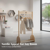 Korean design House-Shaped Clothes Rack unobstructedstanding children's Furniture child-safe Design Garment Stand Space-Saving for children, Toddlers, Parents, Playroom, Bedroom, Small Spaces, Entryway