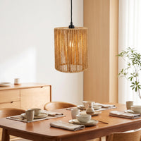 Open-Weave Paper Rope Lampshade Natural Woven Lampshade Bohemian Woven Lamp Shade Boho for Living Room