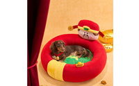 Winter Pet Bed Thick Padded Animal Bedding Festive