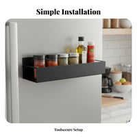 DrillNo-Drill Installation Attractive Refrigerator Holder No Drilling Required Attractive Shelf Set Strong Attractive Force Kitchen Organizer Space-Saving Design for Apartment Dwellers, Home Organizers, RV Owners, Small Areas, Dorm Room, Office, Workshop