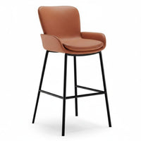Light Luxury Curved spine Bar Stool Modern Design Counter Chair Minimalist aesthetic Seating Furniture With Footrest for Cafe Owners, Homeowners, pairs, Kitchen Island, Restaurant, Dining Room